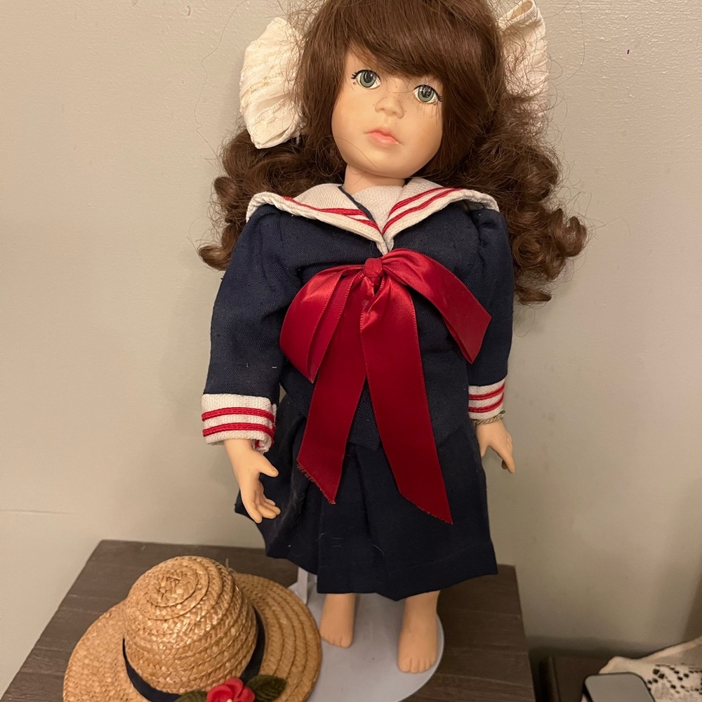 Classic Navy Doll with Red Ribbon
